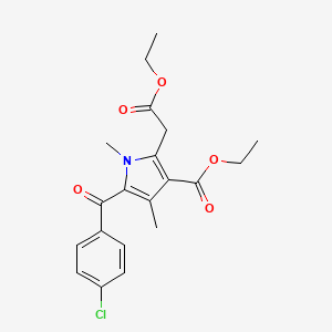 molecular formula C20H22ClNO5 B8764699 Ethyl 5-(4-chlorobenzoyl)-3-(ethoxycarbonyl)-1,4-dimethyl-1H-pyrrole-2-acetate CAS No. 33369-27-6