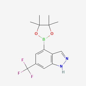 molecular formula C14H16BF3N2O2 B8764706 4-(Tetramethyl-1,3,2-dioxaborolan-2-yl)-6-(trifluoromethyl)-1H-indazole 