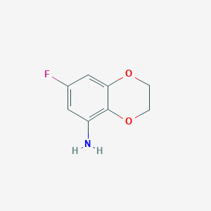 molecular formula C8H8FNO2 B8764760 7-Fluoro-2,3-dihydro-1,4-benzodioxin-5-amine 