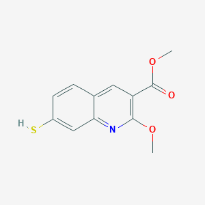 molecular formula C12H11NO3S B8764801 Methyl 7-mercapto-2-methoxyquinoline-3-carboxylate CAS No. 95903-63-2
