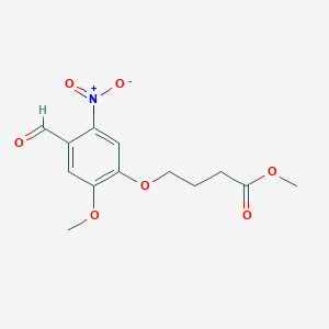 molecular formula C13H15NO7 B8764930 4-(4-Formyl-2-methoxy-5-nitro-phenoxy)-butyric acid methyl ester CAS No. 176375-42-1