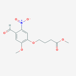 Butanoic acid, 4-(4-formyl-2-methoxy-5-nitrophenoxy)-, methyl ester