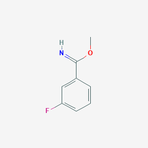 molecular formula C8H8FNO B8765125 Methyl 3-fluorobenzenecarboximidoate 