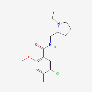 molecular formula C16H23ClN2O2 B8765213 5-Chloro-N-((1-ethyl-2-pyrrolidinyl)methyl)-4-methyl-o-anisamide CAS No. 28478-50-4