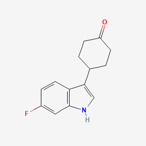 molecular formula C14H14FNO B8765227 4-(6-Fluoro-1H-indol-3-YL)cyclohexanone 