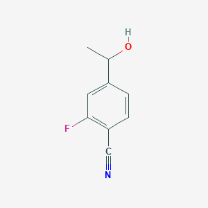molecular formula C9H8FNO B8765293 2-Fluoro-4-(1-hydroxyethyl)benzonitrile CAS No. 440105-59-9