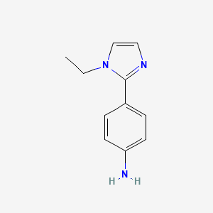 molecular formula C11H13N3 B8765300 4-(1-Ethyl-imidazol-2-yl)-aniline 