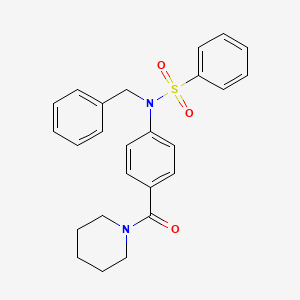 molecular formula C25H26N2O3S B8765363 N-benzyl-N-[4-(piperidin-1-ylcarbonyl)phenyl]benzenesulfonamide 