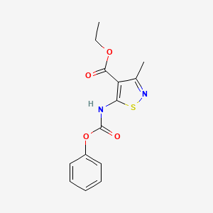 molecular formula C14H14N2O4S B8765411 4-Ethoxycarbonyl-3-methyl-5-phenoxycarbonylaminoisothiazole 