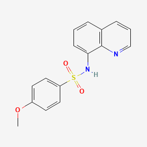molecular formula C16H14N2O3S B8765460 4-Methoxy-N-quinolin-8-yl-benzenesulfonamide 