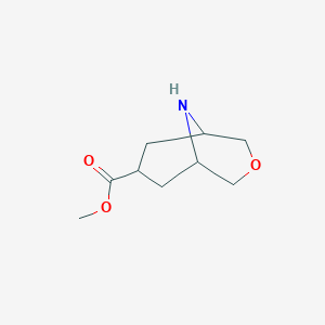 molecular formula C9H15NO3 B8765539 Methyl 3-oxa-9-azabicyclo[3.3.1]nonane-7-carboxylate 