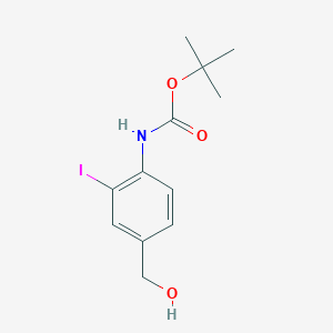 molecular formula C12H16INO3 B8765540 tert-Butyl (4-(hydroxymethyl)-2-iodophenyl)carbamate 