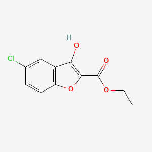 molecular formula C11H9ClO4 B8765599 Ethyl 5-chloro-3-hydroxy-1-benzofuran-2-carboxylate CAS No. 62755-94-6
