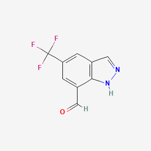 molecular formula C9H5F3N2O B8765743 5-(trifluoromethyl)-1H-indazole-7-carbaldehyde CAS No. 1100212-67-6