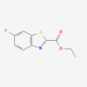 molecular formula C10H8FNO2S B8765774 2-Benzothiazolecarboxylicacid,6-fluoro-,ethylester(9CI) 
