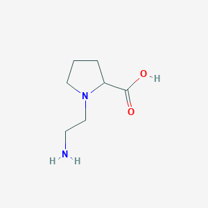 molecular formula C7H14N2O2 B8765817 Proline, 1-(2-aminoethyl)-(9CI) 