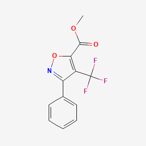 molecular formula C12H8F3NO3 B8765837 Methyl 3-phenyl-4-(trifluoromethyl)isoxazole-5-carboxylate CAS No. 104721-34-8