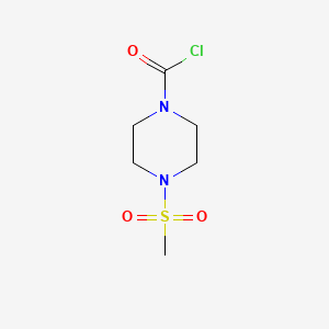 molecular formula C6H11ClN2O3S B8765879 1-Piperazinecarbonyl chloride, 4-(methylsulfonyl)- 