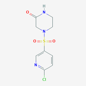 molecular formula C9H10ClN3O3S B8765890 4-((6-Chloro-3-pyridinyl)sulfonyl)-2-piperazinone 