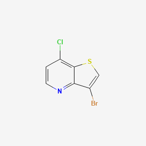 molecular formula C7H3BrClNS B8765898 3-Bromo-7-chlorothieno[3,2-b]pyridine 