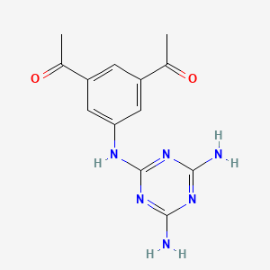 molecular formula C13H14N6O2 B8765903 2-(3,5-Diacetylphenyl)amino-4,6-diamino-1,3,5-triazine CAS No. 180741-01-9