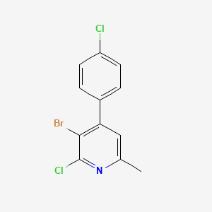 molecular formula C12H8BrCl2N B8766019 3-Bromo-2-chloro-4-(4-chlorophenyl)-6-methylpyridine CAS No. 917969-66-5