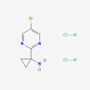 molecular formula C7H10BrCl2N3 B8766029 1-(5-Bromopyrimidin-2-yl)cyclopropanamine dihydrochloride 