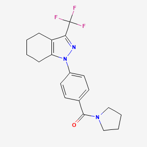 molecular formula C19H20F3N3O B8766084 1-[4-(1-Pyrrolidinylcarbonyl)phenyl]-3-(Trifluoromethyl)-4,5,6,7-Tetrahydro-1h-Indazole 