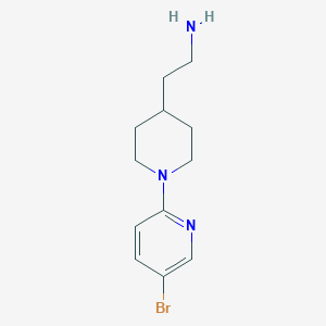 molecular formula C12H18BrN3 B8766130 2-(5'-Bromo-3,4,5,6-tetrahydro-2H-[1,2]bipyridinyl-4-yl)ethylamine 