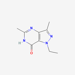 molecular formula C9H12N4O B8766198 3,5-dimethyl-1-ethyl-7-hydroxy-1H-pyrazolo[4,3-d]pyrimidine CAS No. 89239-59-8