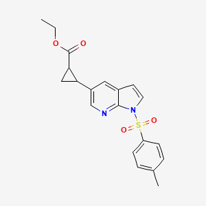 Cyclopropanecarboxylic acid, 2-[1-[(4-methylphenyl)sulfonyl]-1H-pyrrolo[2,3-b]pyridin-5-yl]-, ethyl ester