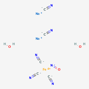 molecular formula C5H4FeN6Na2O3 B8766386 Sodium nitroferricyanide, dihydrate 