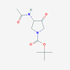 molecular formula C11H18N2O4 B8766414 Tert-butyl 3-acetamido-4-oxopyrrolidine-1-carboxylate 