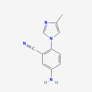 molecular formula C11H10N4 B8766449 5-Amino-2-(4-methyl-imidazol-1-yl)-benzonitrile 
