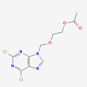 molecular formula C10H10Cl2N4O3 B8766464 2-((2,6-Dichloro-9H-purin-9-yl)methoxy)ethyl acetate CAS No. 59277-99-5