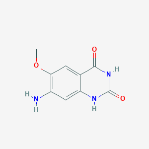 molecular formula C9H9N3O3 B8766556 7-Amino-6-methoxyquinazoline-2,4(1H,3H)-dione CAS No. 648927-58-6
