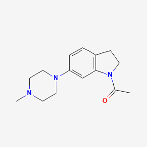 molecular formula C15H21N3O B8766564 1-(6-(4-Methylpiperazin-1-YL)indolin-1-YL)ethanone 