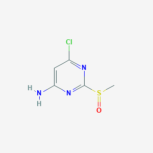 molecular formula C5H6ClN3OS B8766615 6-Chloro-2-methylsulfinylpyrimidin-4-amine 