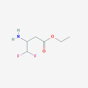 molecular formula C6H11F2NO2 B8766636 Ethyl 3-amino-4,4-difluorobutanoate CAS No. 81982-55-0