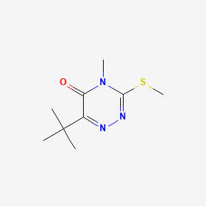 molecular formula C9H15N3OS B8766736 6-tert-Butyl-4-methyl-3-(methylthio)-1,2,4-triazin-5(4H)-one CAS No. 62036-60-6