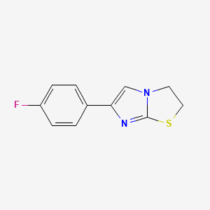 molecular formula C11H9FN2S B8766808 6-(4-Fluorophenyl)-2,3-dihydroimidazo[2,1-b][1,3]thiazole CAS No. 106465-78-5