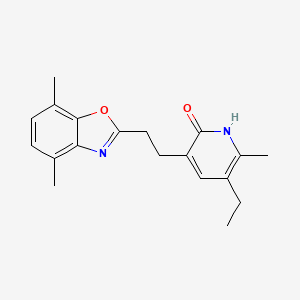 molecular formula C19H22N2O2 B8766889 3-(2-(4,7-Dimethylbenzoxazol-2-yl)ethyl)-5-ethyl-6-methylpyridin-2(1H)-one CAS No. 135560-40-6