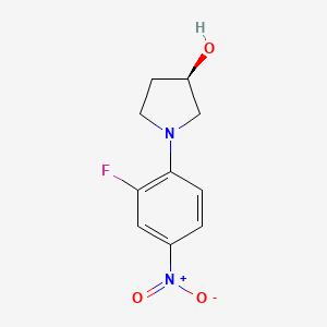 molecular formula C10H11FN2O3 B8766983 (3R)-1-(2-Fluoro-4-nitrophenyl)pyrrolidin-3-ol CAS No. 252337-14-7