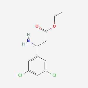 molecular formula C11H13Cl2NO2 B8767130 Ethyl 3-amino-3-(3,5-dichlorophenyl)propanoate 