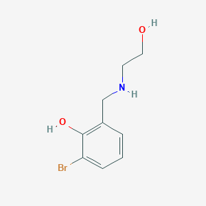 molecular formula C9H12BrNO2 B8767164 2-Bromo-6-{[(2-hydroxyethyl)amino]methyl}phenol 