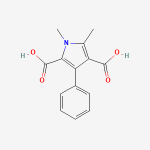 molecular formula C14H13NO4 B8767176 1,5-dimethyl-3-phenyl-1H-pyrrole-2,4-dicarboxylic acid CAS No. 1192717-69-3