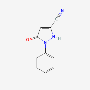 molecular formula C10H7N3O B8767225 5-oxo-1-phenyl-2,5-dihydro-1H-pyrazole-3-carbonitrile CAS No. 63650-60-2
