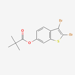 molecular formula C13H12Br2O2S B8767465 2,2-Dimethyl-propionic acid 2,3-dibromo-benzo[b]thiophen-6-yl ester CAS No. 648906-00-7