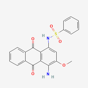 molecular formula C21H16N2O5S B8767539 Benzenesulfonamide, N-(4-amino-9,10-dihydro-3-methoxy-9,10-dioxo-1-anthracenyl)- CAS No. 69563-51-5