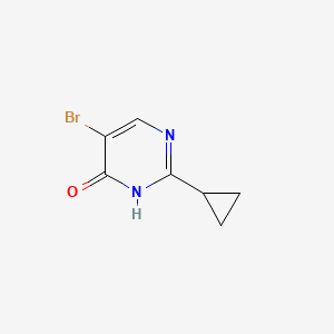 molecular formula C7H7BrN2O B8767540 5-Bromo-2-cyclopropylpyrimidin-4-ol 